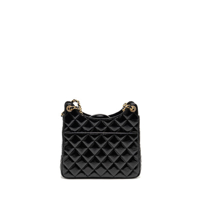 Chanel Hobo Bag Shiny Calfskin Black Brushed GHW