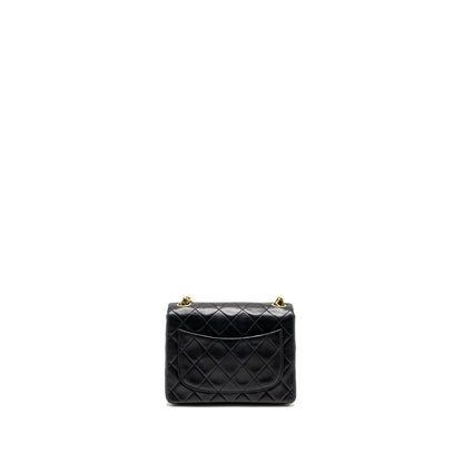 Chanel Vintage Mini Square Flap Bag Lambskin Black GHW