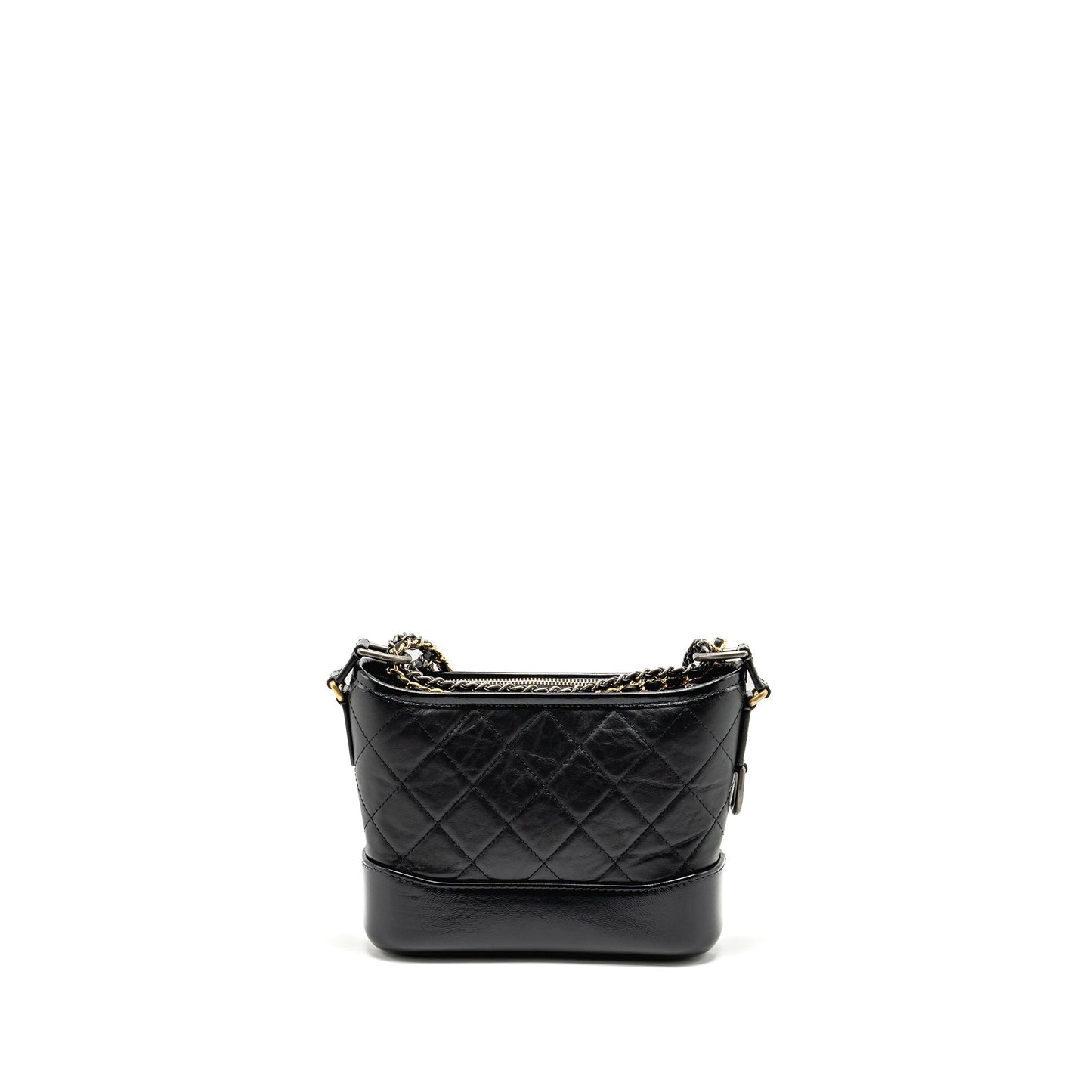 Chanel Small Gabrielle HOBO Bag Aged Calfskin Black Multicolour Hardware (Microchip)