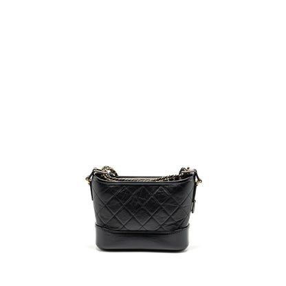 Chanel Small Gabrielle HOBO Bag Aged Calfskin Black Multicolour Hardware (Microchip)