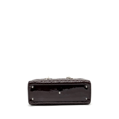 Dior large lady dior patent burgundy