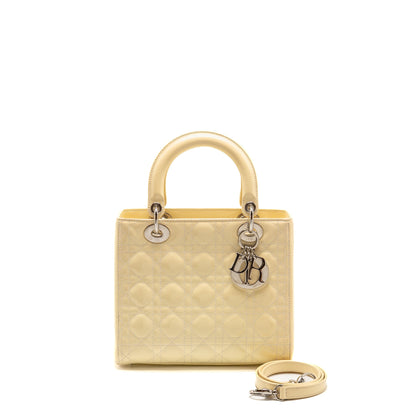 Dior Medium Lady Dior Patent Light Yellow