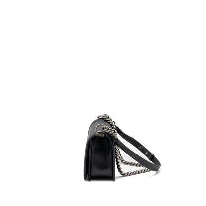 Chanel Medium Boy Bag Calfskin Black Ruthenium Hardware