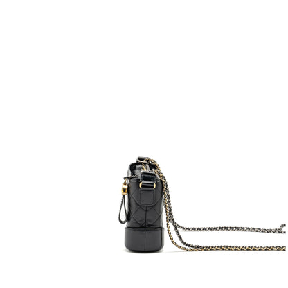 Chanel Small Gabrielle HOBO Bag Aged Calfskin Black Multicolour Hardware (Microchip)