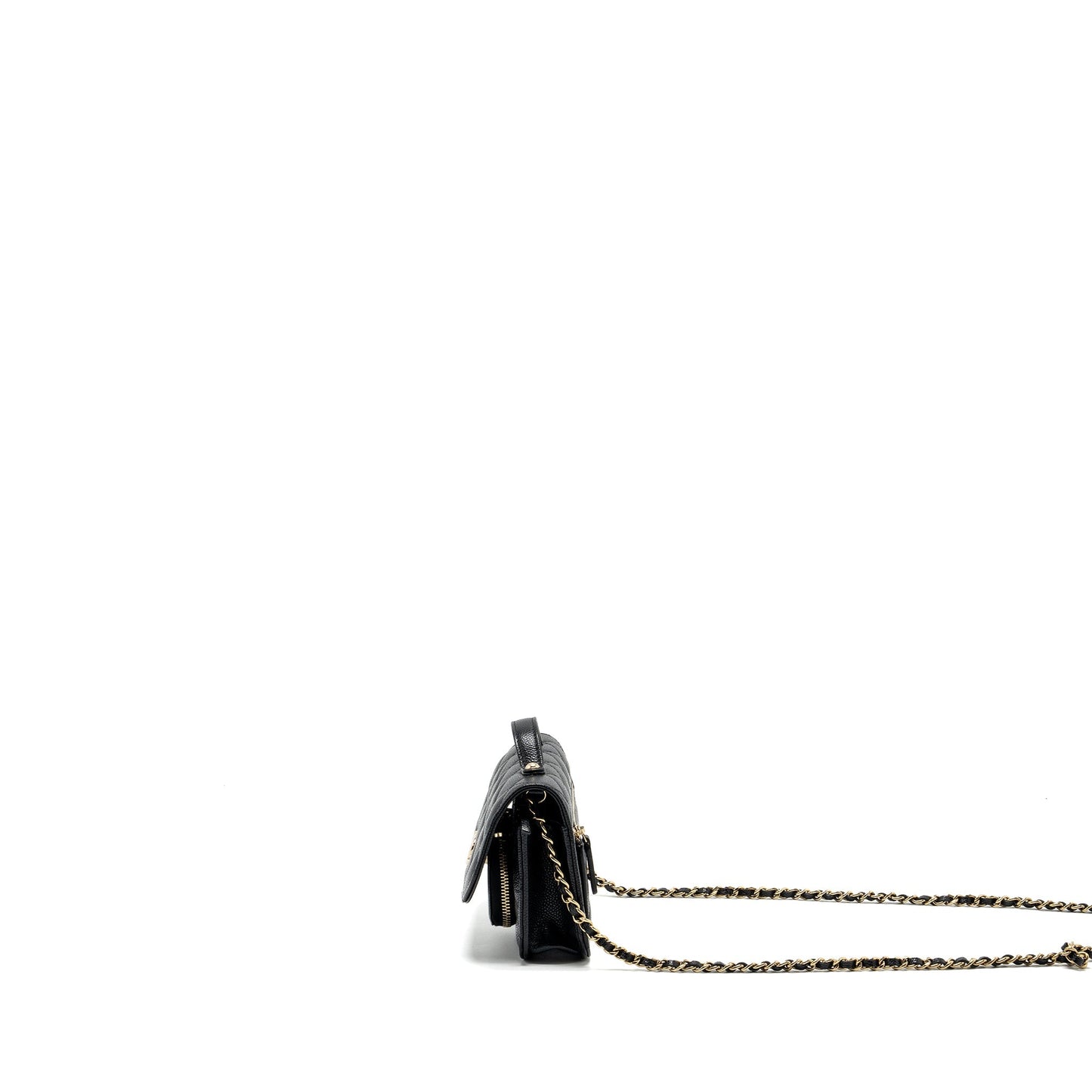 Chanel mini business affinity flap bag with chain caviar black LGHW (microchip)