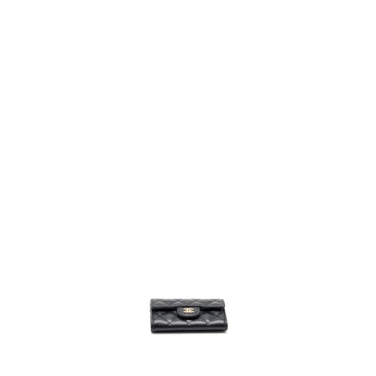 Chanel classic flap card holder caviar black GHW  (microchip)
