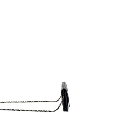 Chanel 2.55 Wallet On Chain Aged Calfskin Black Ruthenium SHW
