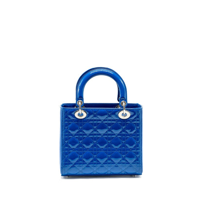 Dior Medium Lady Dior Patent Blue