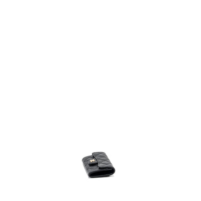 Chanel classic flap card holder caviar black GHW  (microchip)