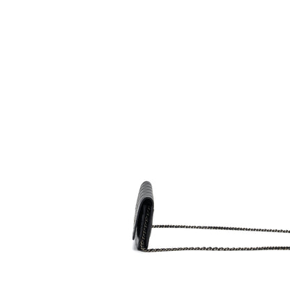 Chanel 2.55 Wallet On Chain Aged Calfskin Black Ruthenium SHW
