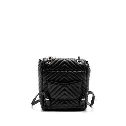 Chanel Small Urban Spirit  Backpack Chevron Calfskin Black SHW