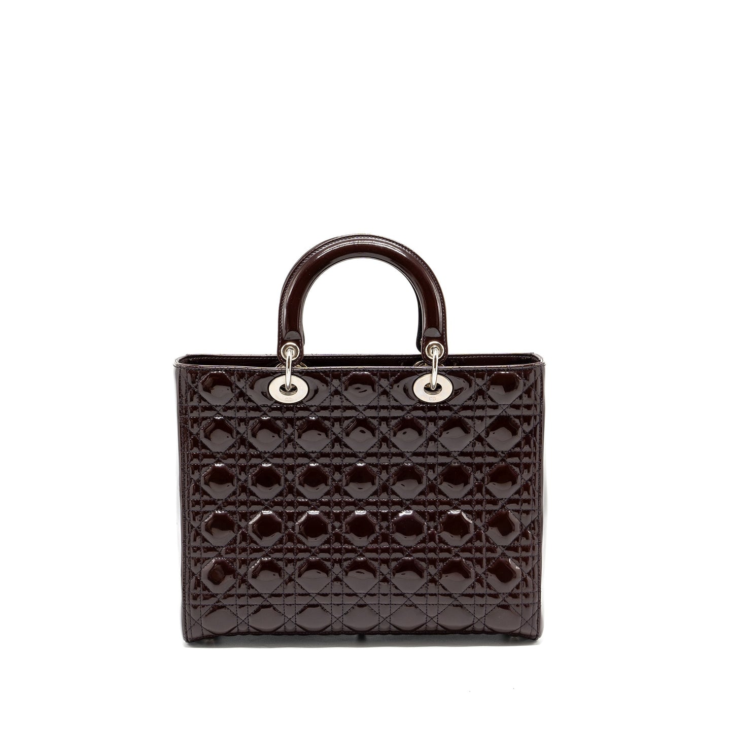 Dior large lady dior patent burgundy