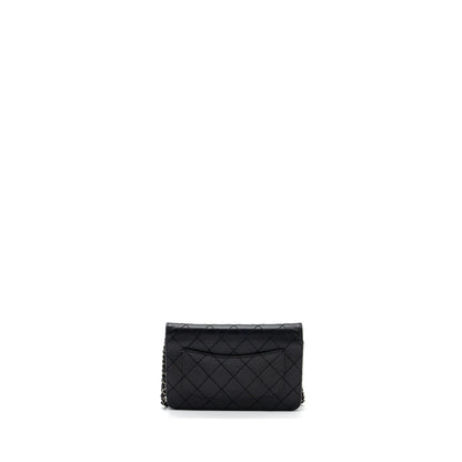 Chanel 2.55 Wallet On Chain Aged Calfskin Black Ruthenium SHW