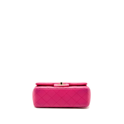 Chanel Mini Rectangular Flap Bag Lambskin Pink LGHW