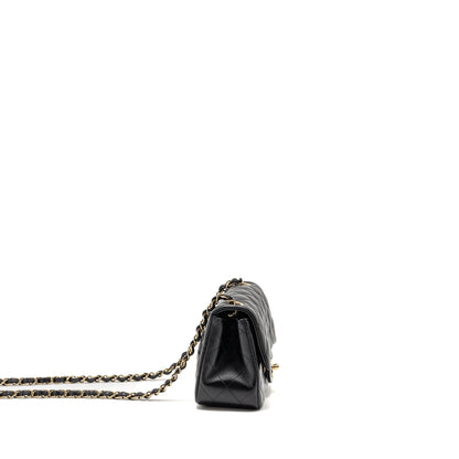 Chanel Mini Square Flap Bag Lambskin Black LGHW (Microchip)