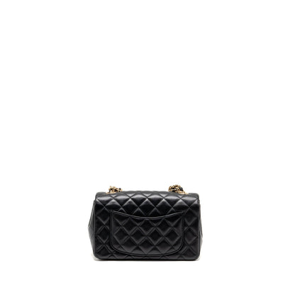 Chanel Coco Charms Mini Rectangular Flap Bag Lambskin Black LGHW