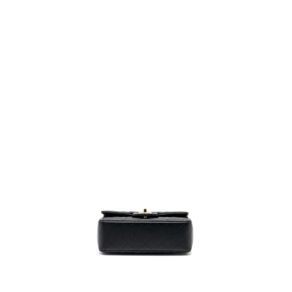 Chanel Top Handle Mini Rectangular Flap Bag Lambskin Black LGHW (Microchip )