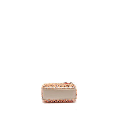 Dior Mini Lady Dior limited edition velvet / alligator / sequin light pink