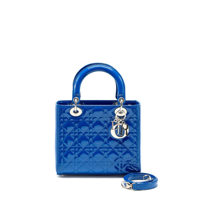 Dior Medium Lady Dior Patent Blue