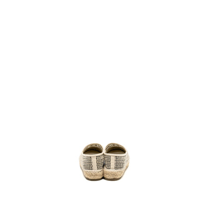 Chanel Size 36 21P Espadrilles Mesh/Grosgrain Beige/black