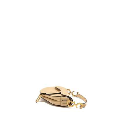 Dior Mini Saddle Purse Calfskin Beige