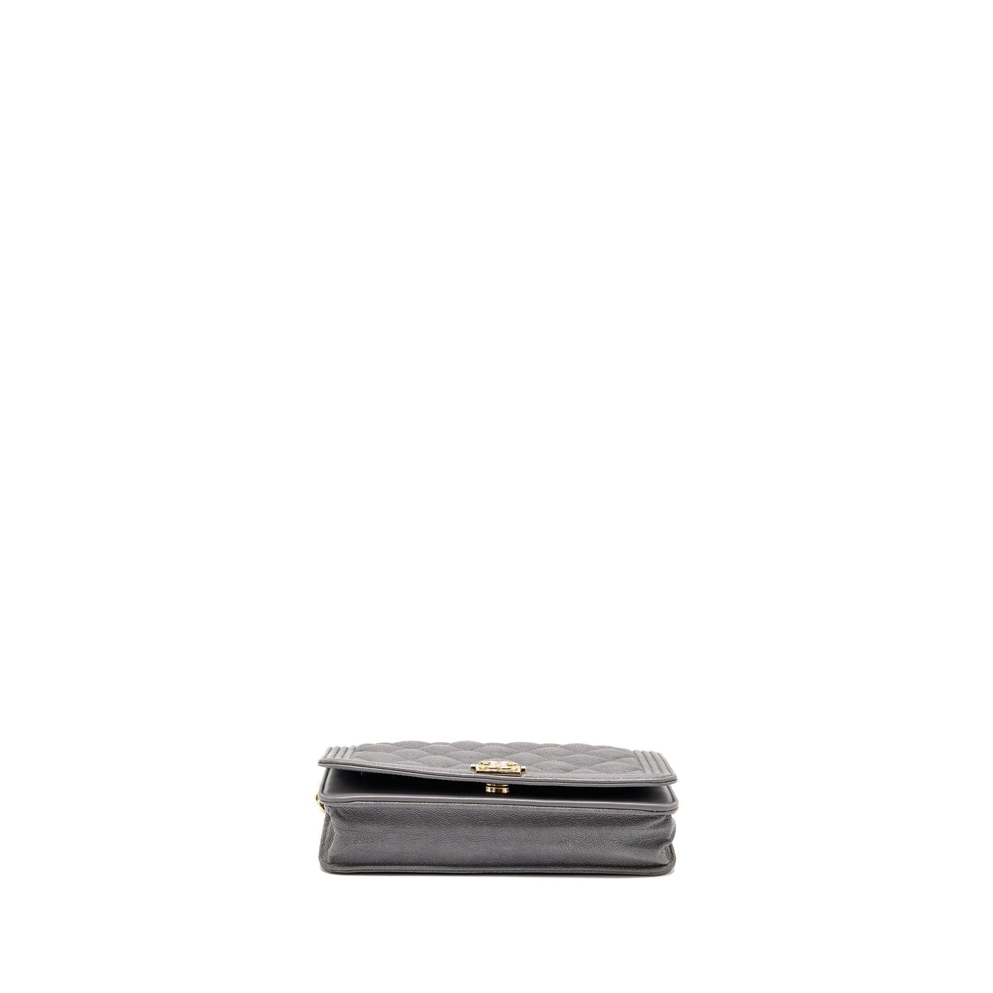 Chanel Boy Wallet on Chain Caviar Grey LGHW