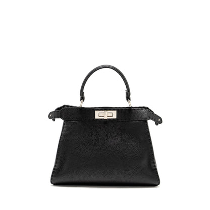 Fendi Medium Peekaboo Purse Calfskin Black