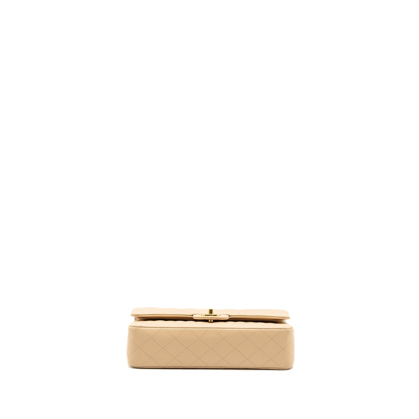 Chanel medium classic double flap bag caviar beige GHW