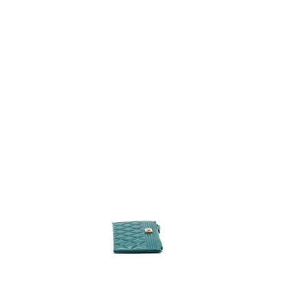 Chanel boy zip pouch lambskin green LGHW