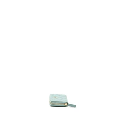 Chanel Zip Card Holder Caviar Light Green LGHW