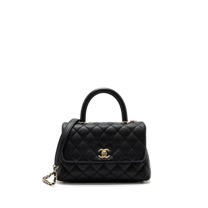 Chanel Small Coco Handle Caviar Black LGHW