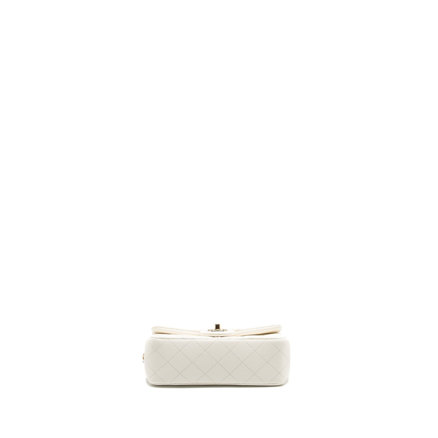 Chanel 23C pearl crush mini rectangular flap bag lambskin white LGHW (microchip)