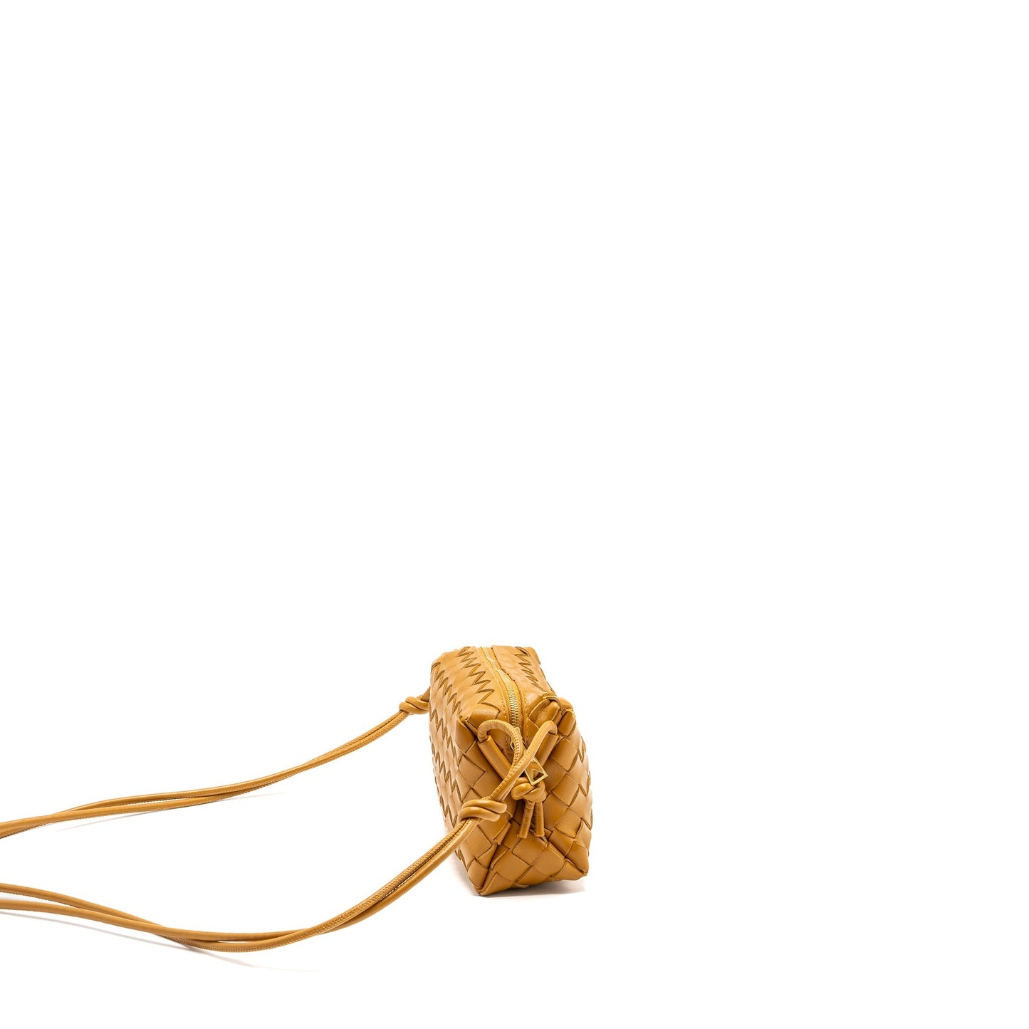 Bottega Veneta Mini Loop Camera Purse Lambskin Caramel
