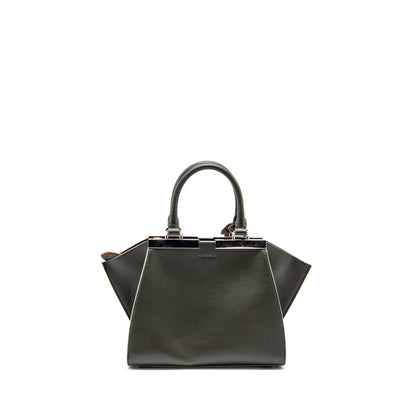 Fendi Mini 3Jours Tote Purse Calfskin Dark Green