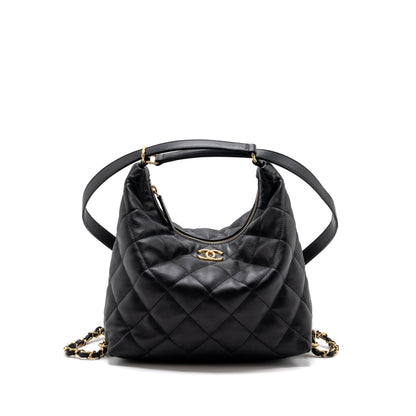 Chanel 22B hobo bag lambskin black GHW (microchip)