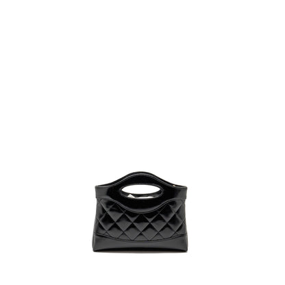 Chanel Mini 31 Clutch with Chain Shiny Calfskin Black LGHW (Microchip)