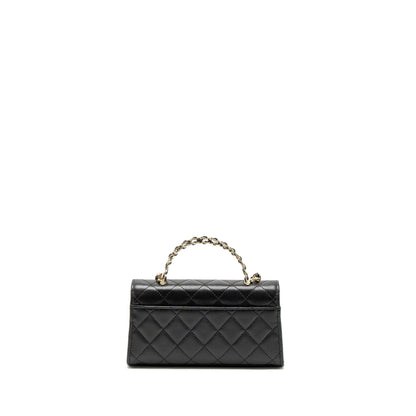 Chanel 23P Top Handle Mini Flap Bag Caviar Black LGHW (Mcrochip)