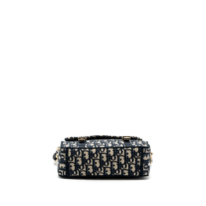 Dior Small Diorcamp Purse Blue Dior Oblique Embroidery