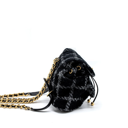 Chanel Duma Backpack Tweed Multicoloured Brushed GHW (Microchip)