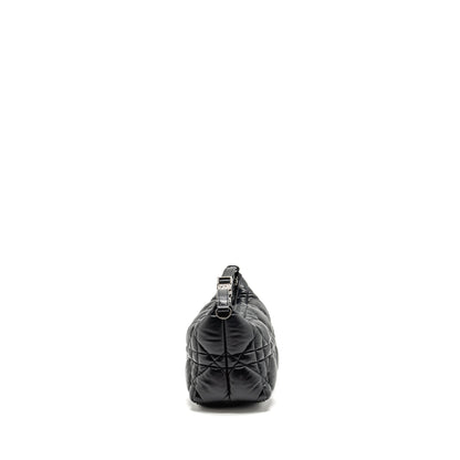 Dior Medium Diortravel Nomad Pouch Macrocannage Calfskin Black