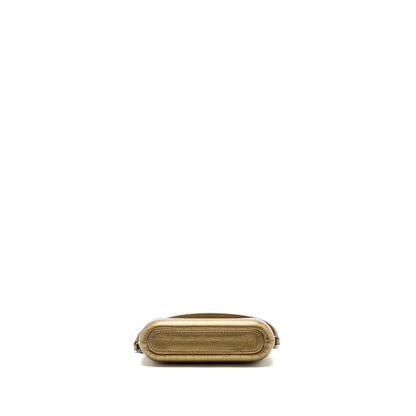 Chanel Gabrielle Double Zip Clutch On Chain Crocodile-Embossed Calfskin Gold Multicolour Hardware