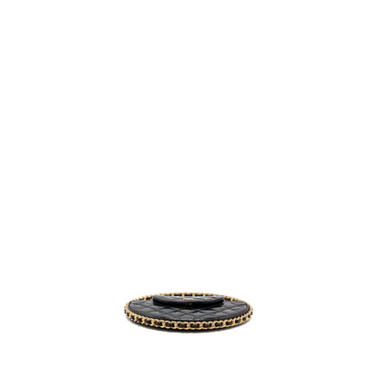 Chanel 23K hoop bag patent black GHW (microchip)