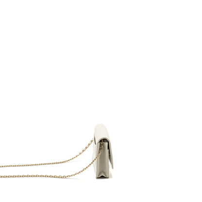 Chanel Classic Wallet on Chain Caviar Creamy White LGHW(microchip)