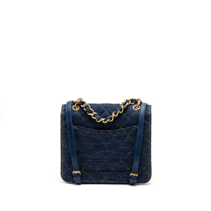 Chanel 23S Flap Backpack Denim Blue Brushed GHW (Microchip)