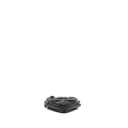 Balenciaga Le Cagole Heart Mini Purse Lambskin Black