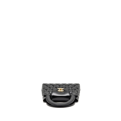 Chanel mini kelly shopping tote bag calfskin black GHW (Microchip)