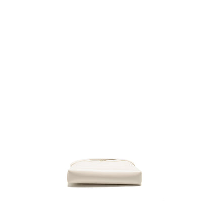 Chanel Mini 31 Clutch With Chain Shiny Lambskin White LGHW (microchip)