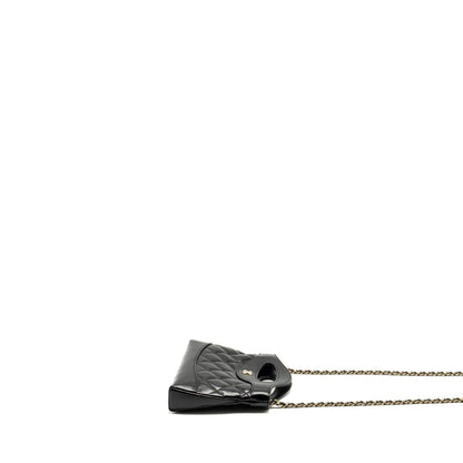 Chanel mini 31 Clutch with Chain Shiny Calfskin Black LGHW (Microchip)