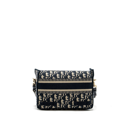 Dior Small Diorcamp Purse Blue Dior Oblique Embroidery
