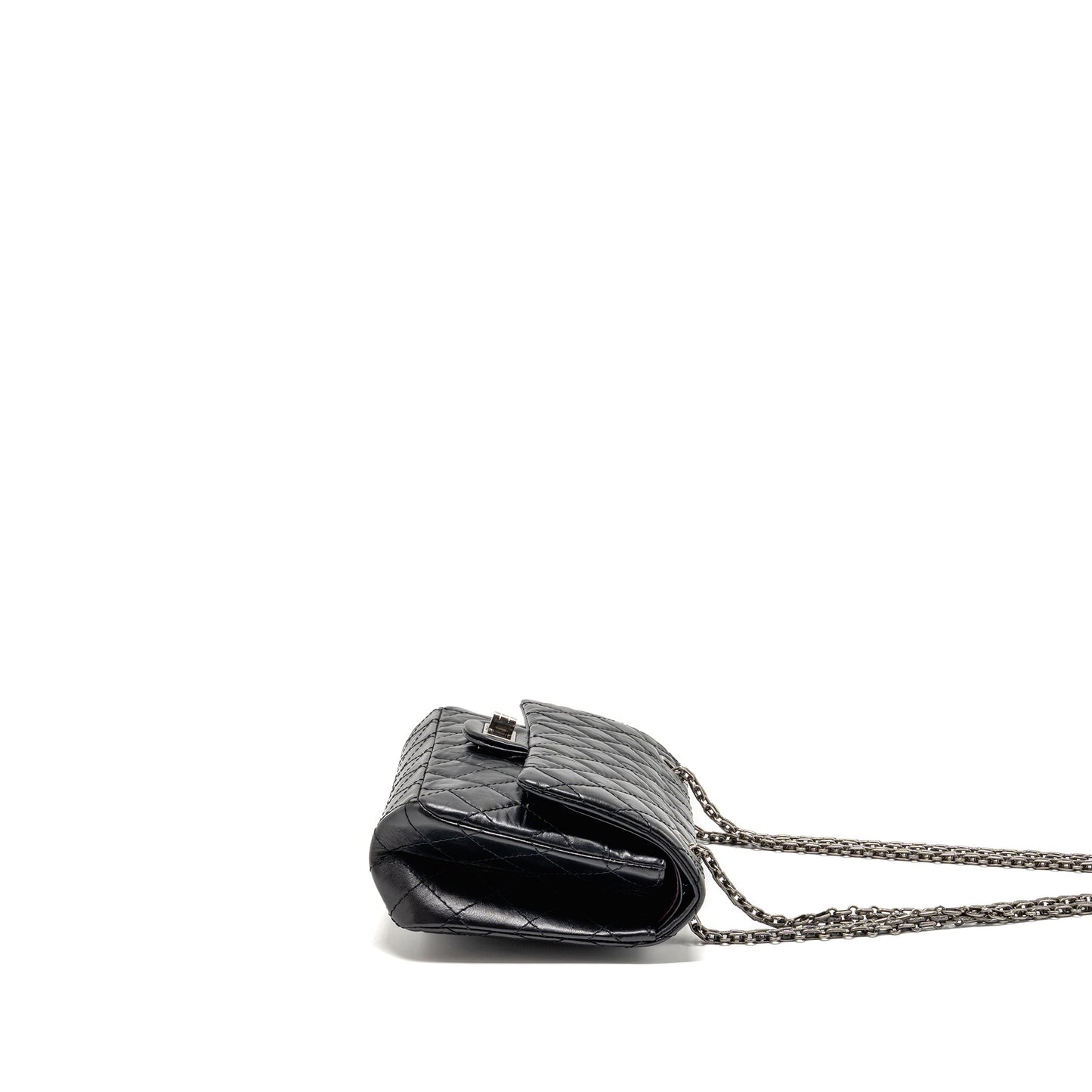 Chanel small 2.55 Reissue flap bag aged calfskin black GHW